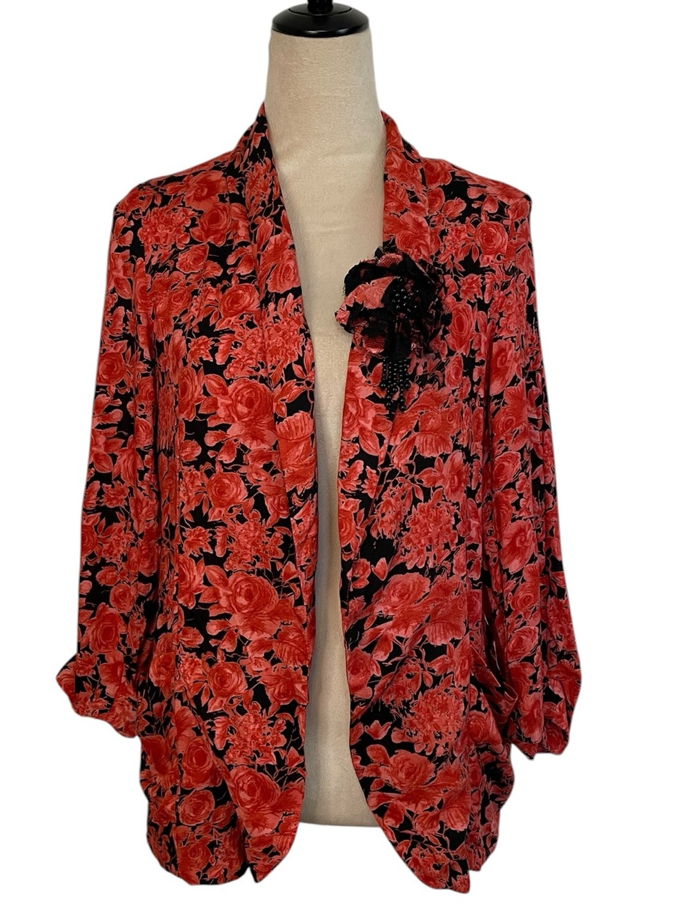 Angie 90’s  Floral Open Front Women's Jacket Blazer nwt